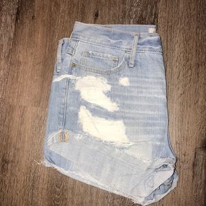 A&F High Waisted Distressed Shorts